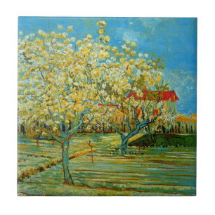 Orchard in Blossom door Vincent van Gogh Tegeltje