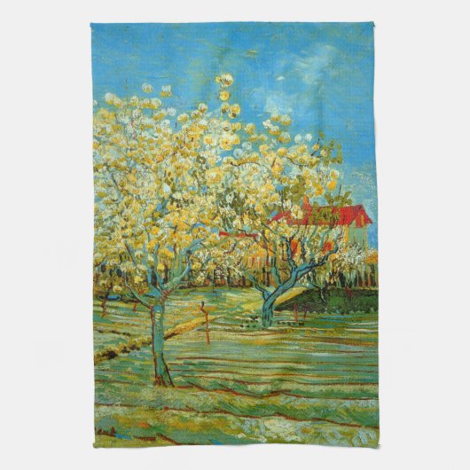 Orchard in Blossom door Vincent van Gogh Theedoek (Verticaal)