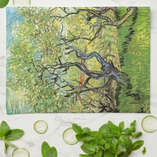 Orchard in Blossom door Vincent van Gogh Theedoek (Gevouwen)