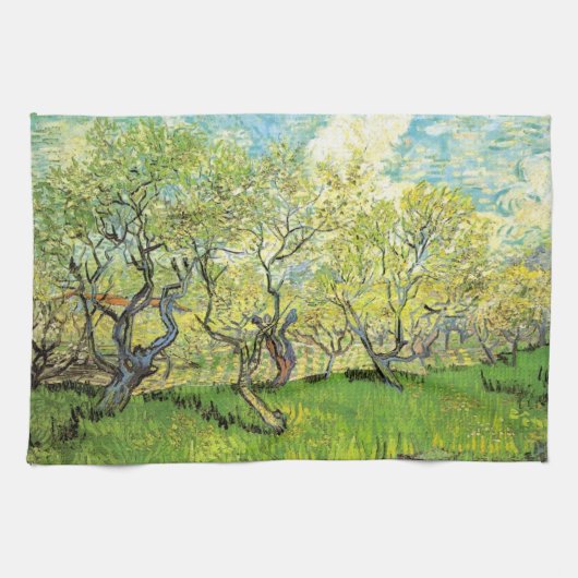 Orchard in Blossom door Vincent van Gogh Theedoek (Horizontaal)