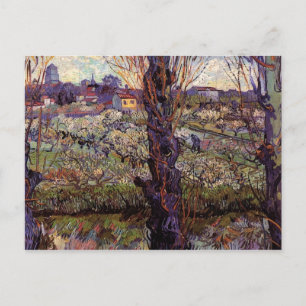Orchard in Blossom met Uitzicht van Arles door van Briefkaart