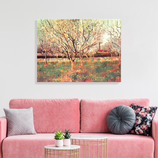 Orchard in Blossom, Plum Trees van Vincent van Gog Canvas Afdruk (Insitu (Woonkamer))