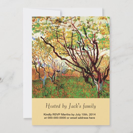 Orchard in Blossom, Van Gogh, afstuderen Kaart (Achterkant)