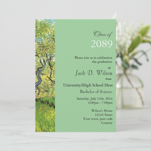 Orchard in Blossom, Van Gogh, afstuderen Kaart (Staand voorkant)