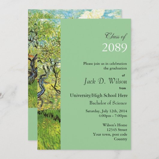 Orchard in Blossom, Van Gogh, afstuderen Kaart (Voorkant / Achterkant)