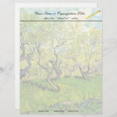 Orchard in Blossom, Vincent van Gogh. Briefhoofd Sjabloon (Voorkant / Achterkant)