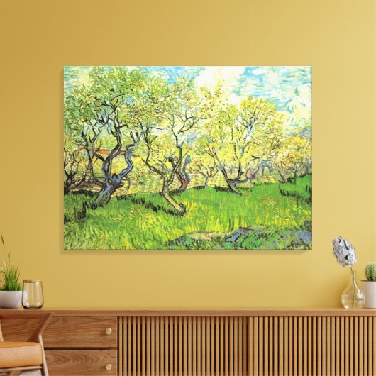 Orchard in Blossom, Vincent van Gogh Canvas Afdruk (Insitu (Woonkamer))