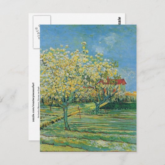 Orchard in Blossom, Vincent van Gogh Fine Art Briefkaart (Voorkant / Achterkant)