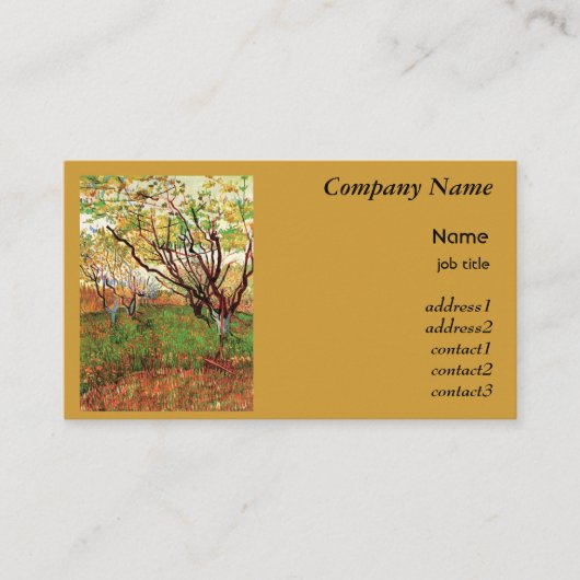 Orchard in Blossom Vincent van Gogh Visitekaartje (Voorkant)