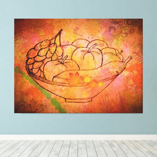 Orchard Mélange: Vruchtbare harmonie op Canvas Afdruk (Insitu (Houten vloer))