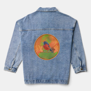 Orchard Oriole zangvogel schilderij originele voge Denim Jacket