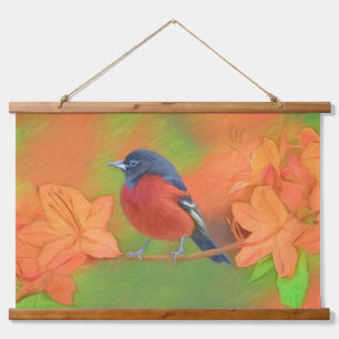 Orchard Oriole zangvogel schilderij originele voge Hangend Wandkleed