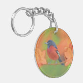 Orchard Oriole zangvogel schilderij originele voge Sleutelhanger (Voorkant Links)