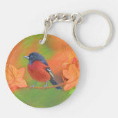 Orchard Oriole zangvogel schilderij originele voge Sleutelhanger (Achterkant)