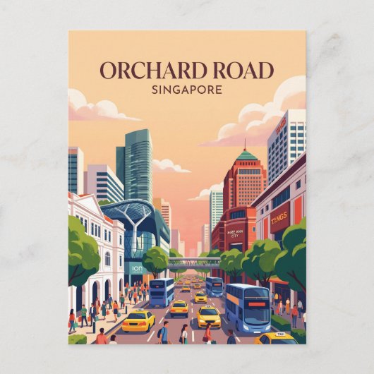 Orchard Road Singapore Briefkaart (Voorkant)