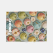 Orchard Whimsy: pastelvrucht Fleece Deken (Voorkant (Horizontaal))