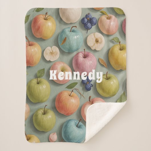 Orchard Whimsy: pastelvrucht Sherpa Deken (Voorkant)