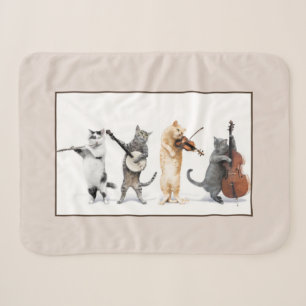 Orchestra cat Sherpa Blanket Deken