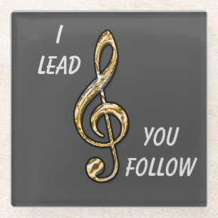 Orchestra Conductor Band Leader Gold Clef Musical Glazen Onderzetter