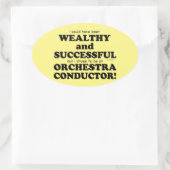Orchestra Conductor Wealthy & Succesvolle Oval Sti Ovale Sticker (Tas)