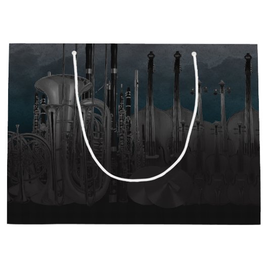 Orchestra Instrument Nighttime Skyline Large Cadeautasje (Voorkant)