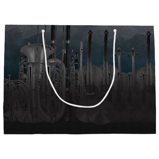 Orchestra Instrument Nighttime Skyline Large Cadeautasje (Achterkant)