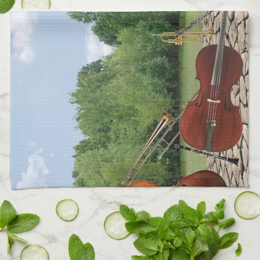 Orchestra Instruments in the Park Theedoek (Gevouwen)