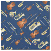 Orchestra Instruments Musician Decor Blue Stof (Swatch)