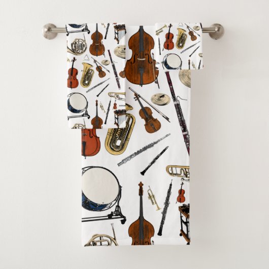 Orchestra Instruments Pattern Bad Handdoek (Insitu)