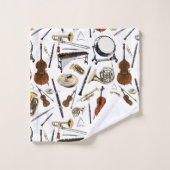 Orchestra Instruments Pattern Bad Handdoek (Wasdoekje)