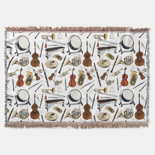 Orchestra Instruments Pattern Deken (Voorkant)
