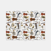 Orchestra Instruments Pattern Fleece Deken (Voorkant (Horizontaal))