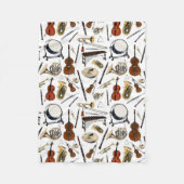 Orchestra Instruments Pattern Fleece Deken (Voorkant)