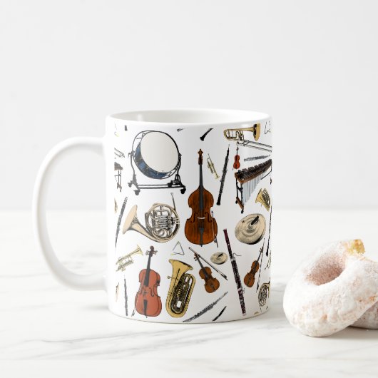 Orchestra Instruments Pattern Koffiemok (Met donut)