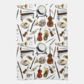 Orchestra Instruments Pattern Theedoek (Verticaal)
