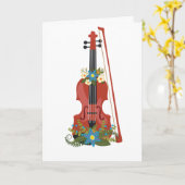Orchestra Music Violin Viola Teacher Appreciation Kaart (Gele Bloem)