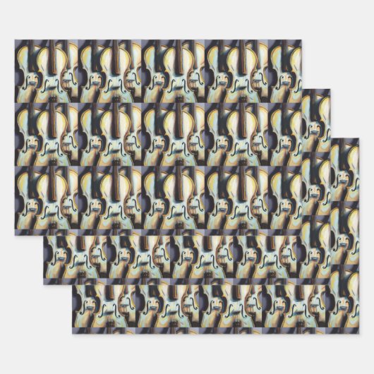 Orchestra Violins Violas Classical Music Pattern Inpakpapier Vel (Set)