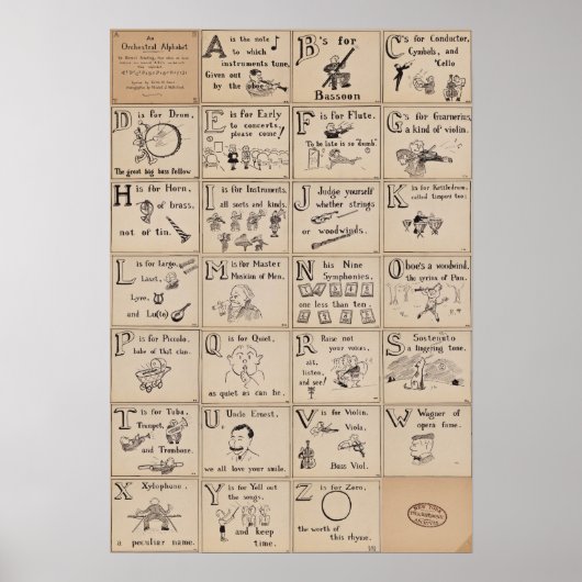 Orchestral Alphabet Poster (Voorkant)