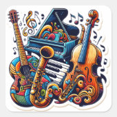 Orchestral Ensemble Vierkante Sticker (Voorkant)