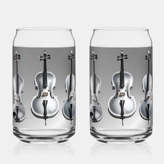 Orchestral snaren gedrukt 16oz kan glazen (Voorkant)