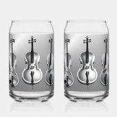 Orchestral snaren gedrukt 16oz kan glazen (Achterkant)