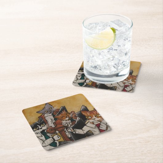 Orchestrale katten kartonnen onderzetters (Insitu)