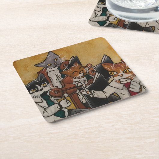 Orchestrale katten kartonnen onderzetters (Schuin)