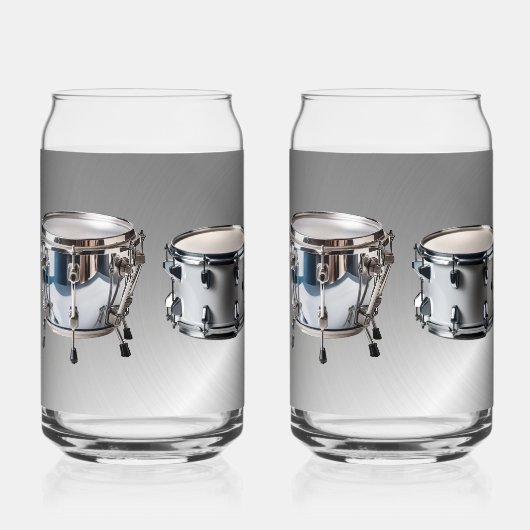 Orchestrale percussie afgedrukt 16oz blikbril blikvorm glas (Voorkant)