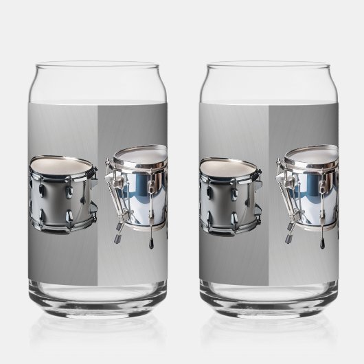 Orchestrale percussie afgedrukt 16oz blikbril blikvorm glas (Rechts)