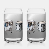 Orchestrale percussie afgedrukt 16oz blikbril blikvorm glas (Achterkant)