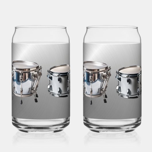 Orchestrale percussie afgedrukt 16oz blikbril blikvorm glas (Achterkant)
