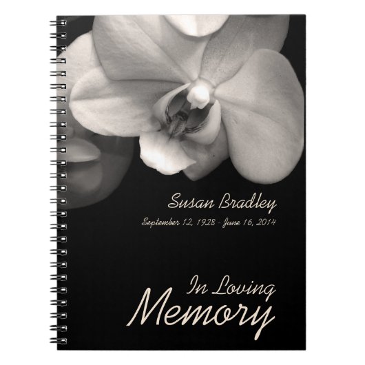 Orchid 1 Custom Memorial Funeral Book Notitieboek (Voorkant)