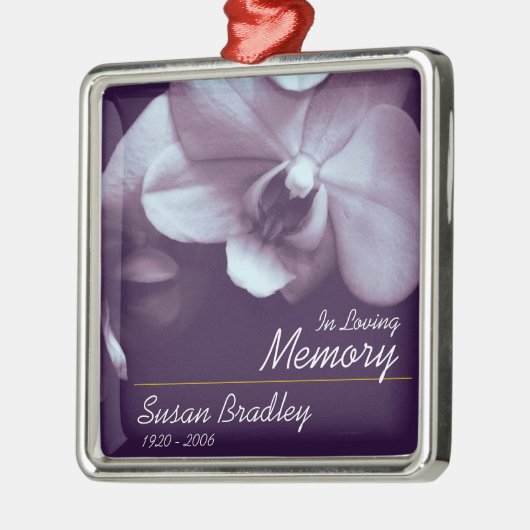 Orchid 2 Personalized Memorial Funeral Ornament (Links)