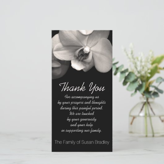 Orchid 2 Sympathie Hartelijk dank voor uw fotokaar Bedankkaart (Staand voorkant)